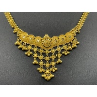 Ladies 22ct Yellow Gold Indian Filigree Fancy Necklace