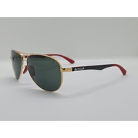 Ray-Ban RB8313M F008/71 61-13 Scuderia Ferrari Arista Gold Green Sunglasses