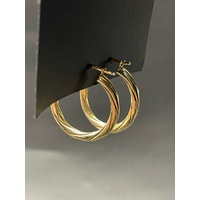 Ladies 9ct Yellow Gold Round Hoop Earrings