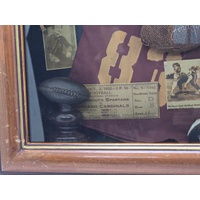Football Wall Art Memorabilia Display Shadow Box Wood Frame
