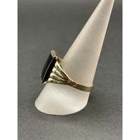 Men's 9ct Yellow Gold Black Onyx Gemstone Ring