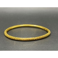 Ladies 22ct Yellow Gold Pattern Round Bangle