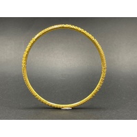 Ladies 22ct Yellow Gold Pattern Round Bangle