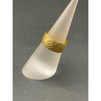 Unisex 21ct Yellow Gold Wide Band Ring