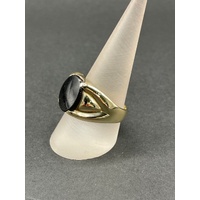 Men's 9ct Yellow Gold Black Onyx Gemstone Ring