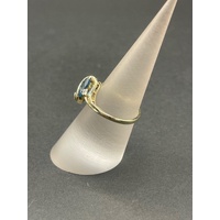 Ladies 9ct Yellow Gold Blue Gemstone Ring