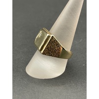 Mens 9ct Yellow Gold Diamond Ring
