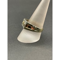 Mens 9ct Yellow Gold Diamond ''DAD' Ring