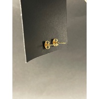 Ladies 18ct Yellow Gold Half Circle Stud Earrings