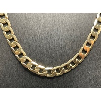 Mens 9ct Yellow Gold Curb Link Necklace