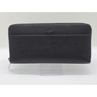 Lacoste Ladies Chantaco Zipped Matte Leather Wallet Noir