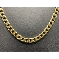 Mens 9ct Yellow Gold Curb Link Necklace