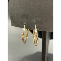 Ladies 9ct Yellow Gold Round Hoop Earrings