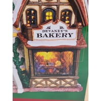 Lemax Christmas Village Devaneys Bakery Porcelain Lighted Building