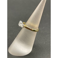 Ladies 18ct Yellow Gold Band and Diamond Ring