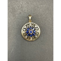 Ladies 9ct Yellow Gold Round Gemstone Pendant