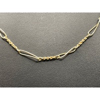 Ladies 9ct Yellow Gold Trombone Twist Link Necklace
