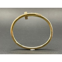 Genuine Cartier Ladies 18ct Yellow Gold Diamond Oval Bangle