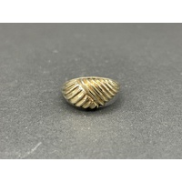 Ladies 9ct Yellow Gold Cross Over Pattern Ring
