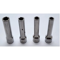 Snap-On 12pc 1/4 Inch 6 Point Flank Drive Semi-Deep Metric Socket Set 5-15 mm