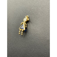 Ladies 9ct Yellow Gold Girl Figure Gemstone Pendant