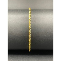 Ladies 21ct Yellow Gold Round Twist Bangle