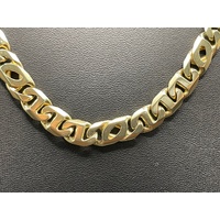 Men's 9ct Yellow Gold Double Birdseye/Anchor Link Necklace