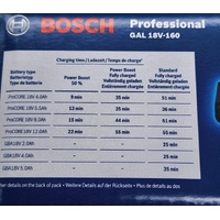 Bosch Professional GAL 18V-160 Li-ion Battery Charger with Active Air Cooling