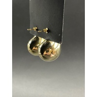Ladies 18ct Yellow Gold Tear Drop Bubble Stud Earrings