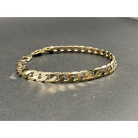 Mens 10ct Yellow Gold Curb Link Bracelet