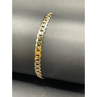 Mens 9ct Yellow Gold Curb Link Bracelet