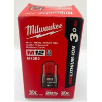 Milwaukee M12 Redlithium-Ion 3.0Ah Compact Battery Pack M12B3