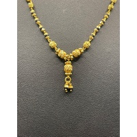Ladies 22ct Yellow Gold and Bead Fancy Necklace