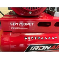 IRONAIR FB1750PET Honda GX160 4KW 5.5HP 50L 289L/Min Petrol Belt Compressor