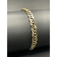 Unisex 9ct Yellow Gold Double Link Bracelet