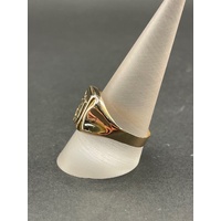 Mens 9ct Yellow Gold Cubic Zirconia Letter J Ring
