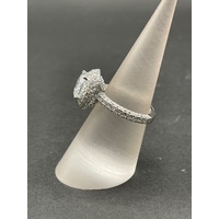 Ladies 925ct Sterling Silver Moissanite Diamond Ring