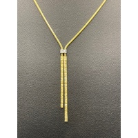 Ladies 18ct Yellow Gold Snake Link Droplet Necklace