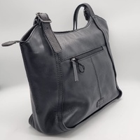 Evity Black Leather Ladies Handbag