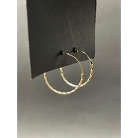Ladies 9ct Yellow Gold Round Hoop Earrings