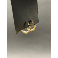 Ladies 9ct Yellow Gold Round Huggie Hoop Earrings