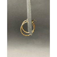 Ladies 9ct Yellow Gold Round Hoop Earrings
