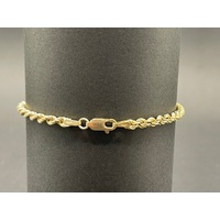 Ladies 9ct Yellow Gold Rope Link Bracelet