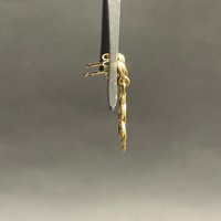 Ladies 9ct Yellow Gold Dangle Pattern Earrings