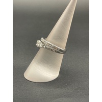 Ladies 18ct White Gold Diamond Double Ring
