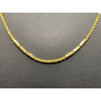 Unisex 21ct Yellow Gold Double Link Necklace