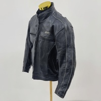 Rivet Bike Jacket Size 48 Black Leather Motorcycle Jacket Mens Protective Gear