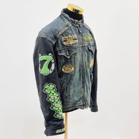 Icon Moto Strongarm 7 Denim and Leather Mens Motorcycle Jacket Size L