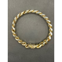 Mens 9ct Yellow Gold Chunky Curb Link Bracelet
