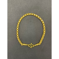 Unisex 23ct Yellow Gold Box Link Bracelet